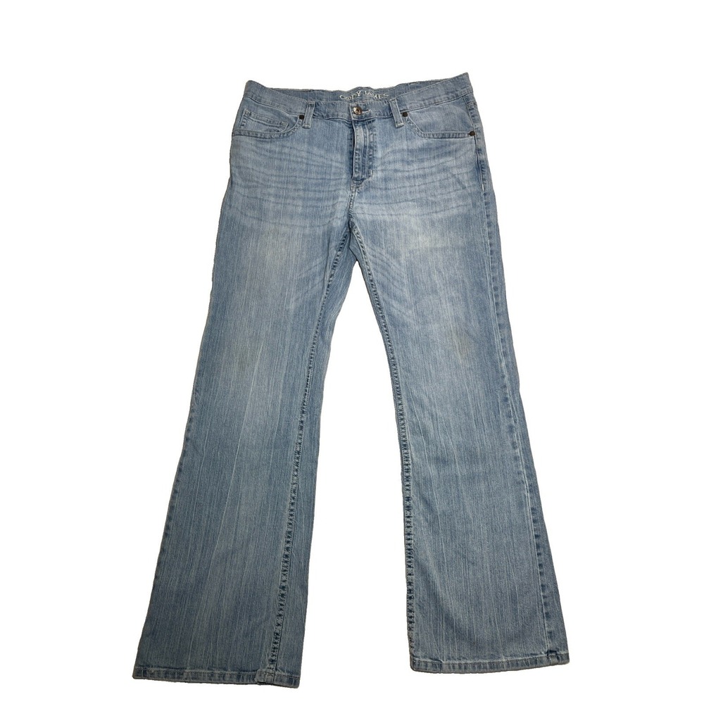 Cody James Jeans Mens 38x32 Light Wash Blue Straight Leg Stretch Denim Western